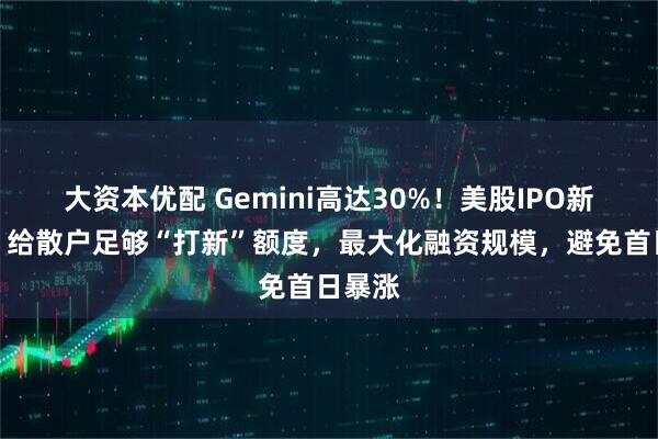 大资本优配 Gemini高达30%！美股IPO新趋势：给散户足够“打新”额度，最大化融资规模，避免首日暴涨